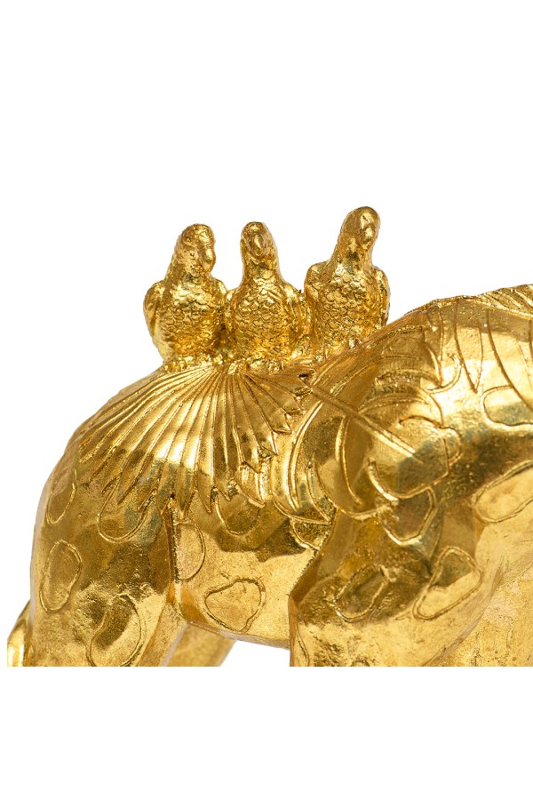 Жираф декоративный с попугаями, Д260 Ш80 В220, золотой