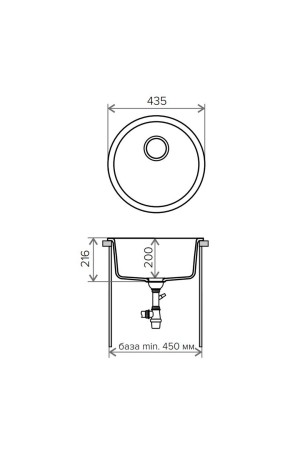 Мойка кухонная Tolero R-104, d=435 мм, сафари