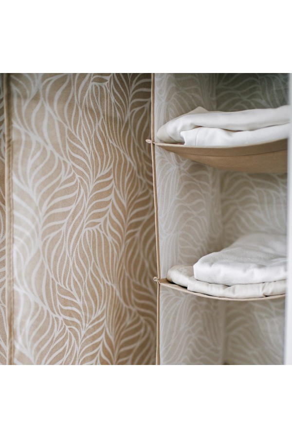 Кофр подвесной Листья 6 секций, Д1200 Ш300 В300, бежевый