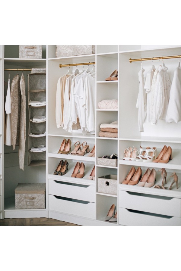 Кофр подвесной Листья 6 секций, Д1200 Ш300 В300, бежевый