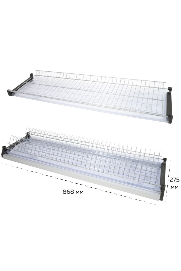 Сушка для посуды двухуровневая, в базу 900 мм с алюминиевым профилем, хром (5 шт. в упаковке)