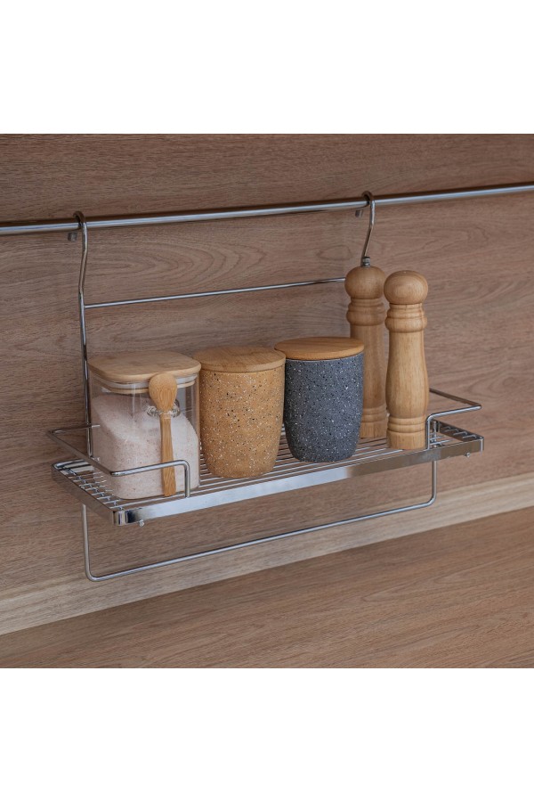 Полка с держателем для полотенца, хром