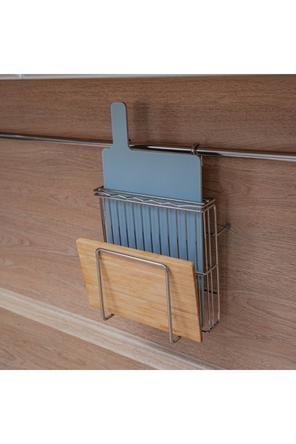 Полка для ножей и досок, хром