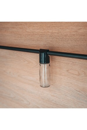 Навесная стеклянная баночка на рейлинг, черный матовый