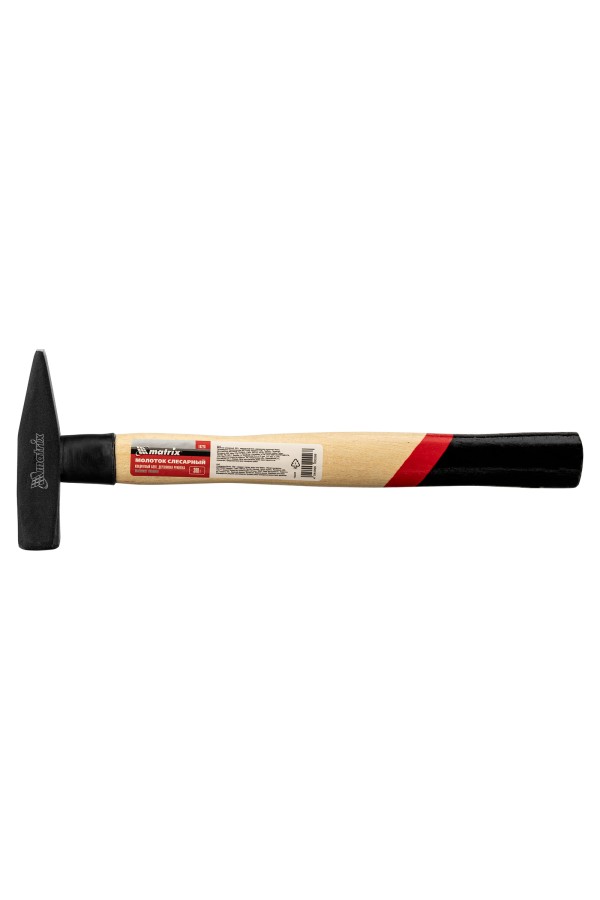 Молоток слесарный, 300 г, квадратный боек, деревянная рукоятка Matrix