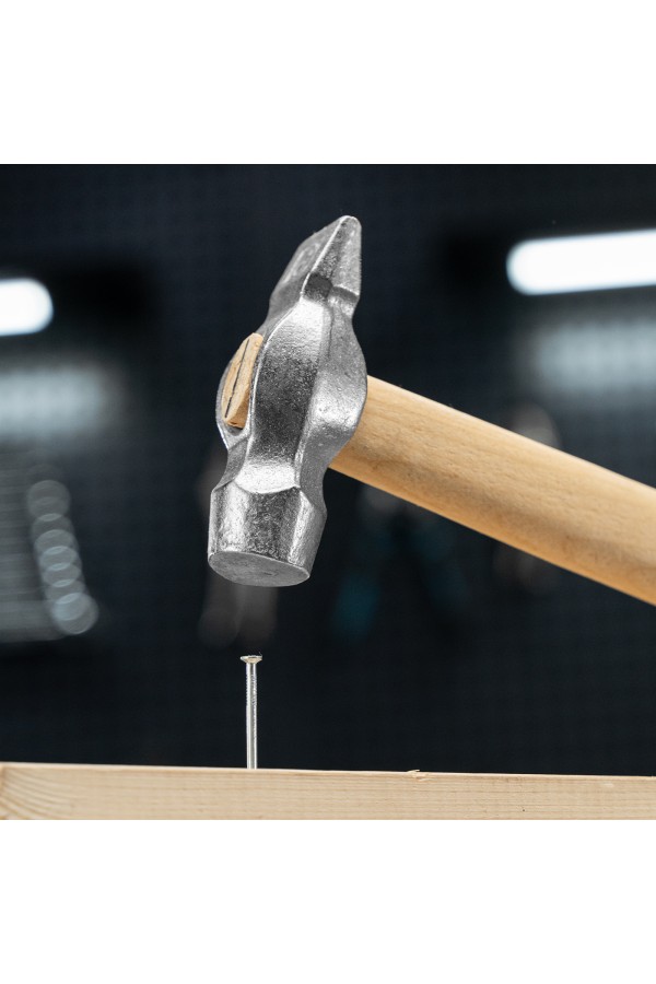 Молоток слесарный, 400 г, круглый боек, деревянная рукоятка