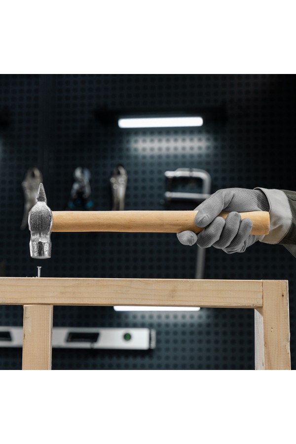 Молоток слесарный, 600 г, круглый боек, деревянная рукоятка