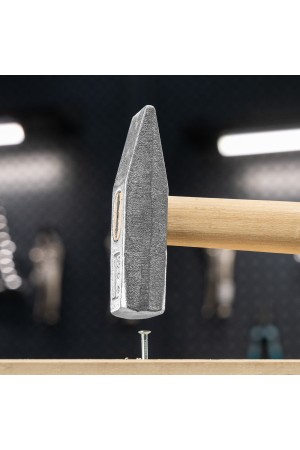 Молоток слесарный, 400 г, квадратный боек, деревянная рукоятка Россия