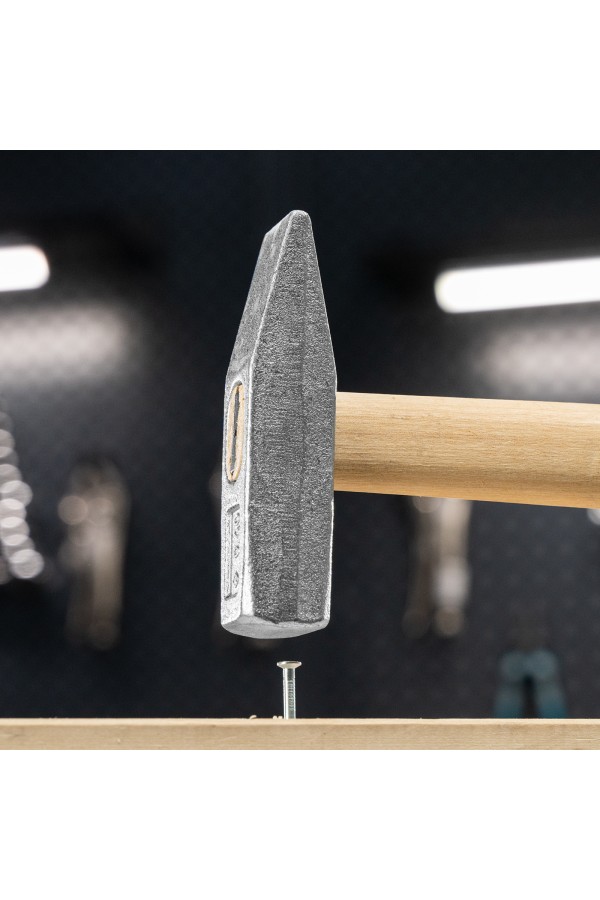 Молоток слесарный, 400 г, квадратный боек, деревянная рукоятка