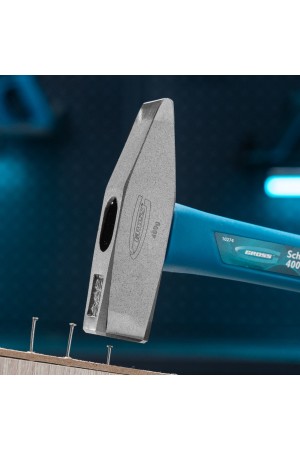 Молоток слесарный, 400 г, квадратный боек, фибергласовая обрезиненная рукоятка Gross