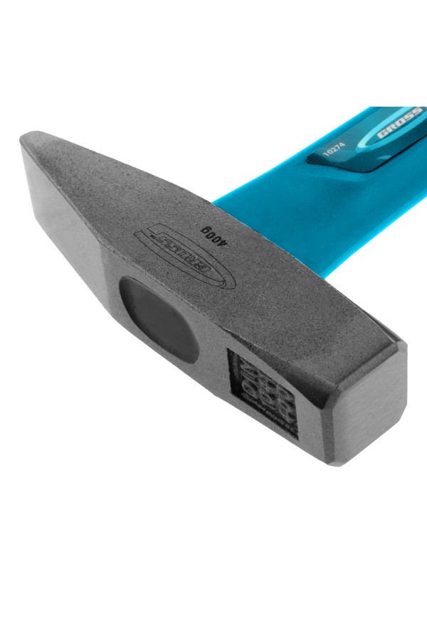 Молоток слесарный, 400 г, квадратный боек, фибергласовая обрезиненная рукоятка Gross