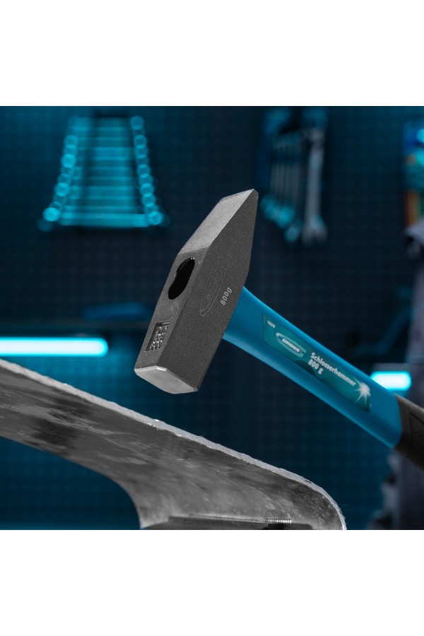 Молоток слесарный, 800 г, квадратный боек, фибергласовая обрезиненная рукоятка Gross