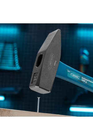 Молоток слесарный, 1000 г, квадратный боек, фибергласовая обрезиненная рукоятка Gross