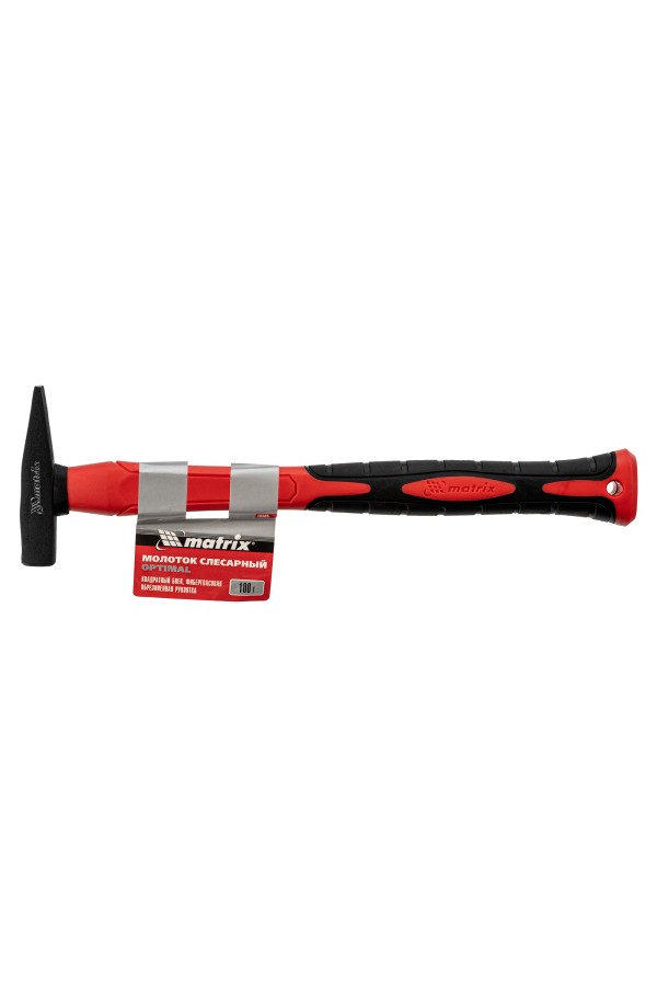 Молоток слесарный optimal, 100 г, фибергласовая обрезиненная рукоятка, квадратный боек Matrix