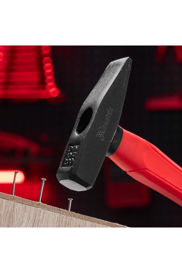 Молоток слесарный optimal, 200 г, фибергласовая обрезиненная рукоятка, квадратный боек Matrix