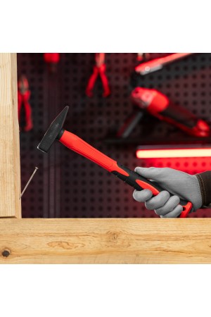 Молоток слесарный optimal, 300 г, фибергласовая обрезиненная рукоятка, квадратный боек Matrix