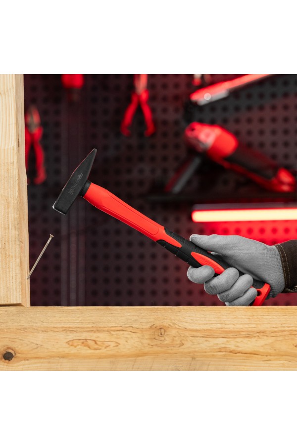 Молоток слесарный optimal, 300 г, фибергласовая обрезиненная рукоятка, квадратный боек Matrix