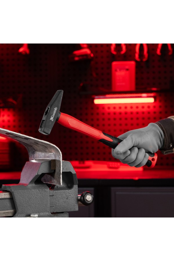 Молоток слесарный optimal, 400 г, фибергласовая обрезиненная рукоятка, квадратный боек Matrix