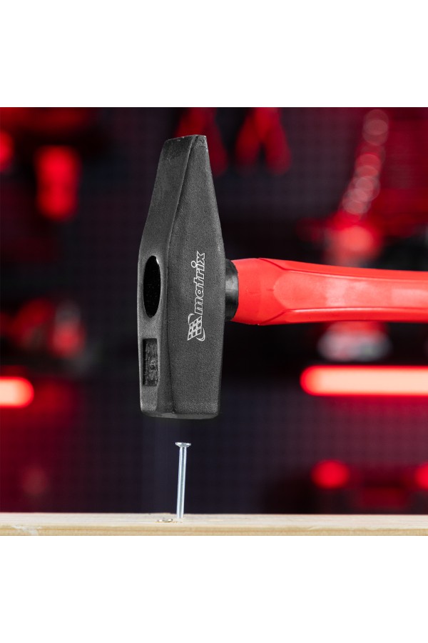 Молоток слесарный optimal, 600 г, фибергласовая обрезиненная рукоятка, квадратный боек Matrix