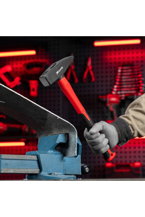 Молоток слесарный optimal, 1000 г, фибергласовая обрезиненная рукоятка, квадратный боек Matrix