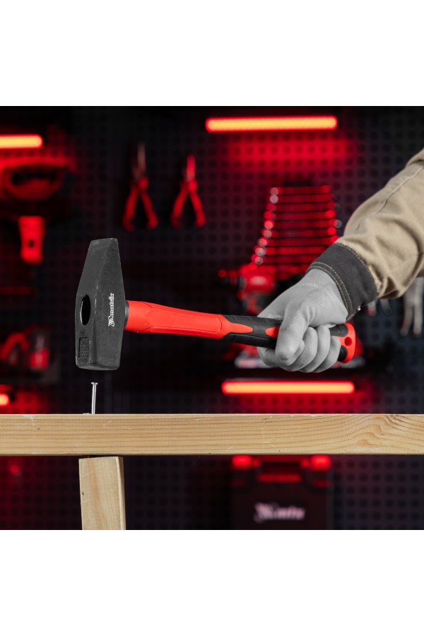 Молоток слесарный optimal, 1000 г, фибергласовая обрезиненная рукоятка, квадратный боек Matrix