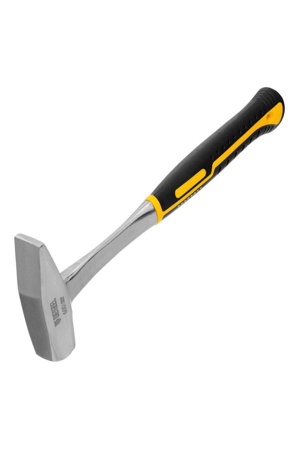 Молоток слесарный 600 г, цельнометаллический, двухкомпонентная рукоятка Denzel