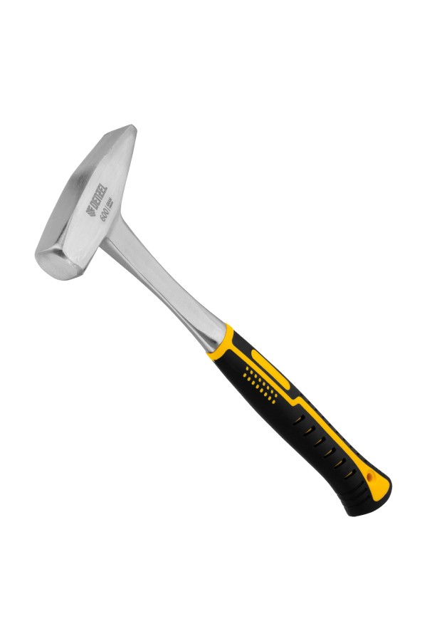 Молоток слесарный 600 г, цельнометаллический, двухкомпонентная рукоятка Denzel