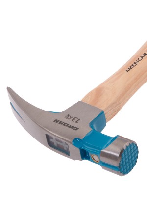 Молоток-гвоздодер, 380 г, угол 75, магнит, обрезиненная рукоятка AMERICAN HICKORY // GROSS