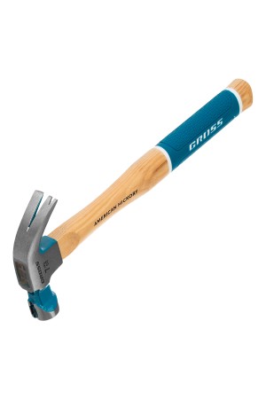 Молоток-гвоздодер, 200 г, угол 45, магнит, обрезиненная рукоятка American hickory GROSS
