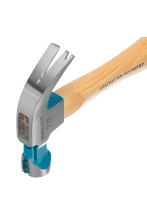 Молоток-гвоздодер, 200 г, угол 45, магнит, обрезиненная рукоятка American hickory GROSS