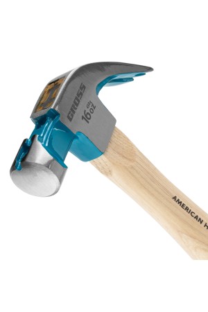 Молоток-гвоздодер, 450 г, угол 45, магнит, обрезиненная рукоятка American hickory GROSS