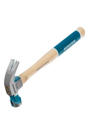 Молоток-гвоздодер, 450 г, угол 45, магнит, обрезиненная рукоятка American hickory GROSS