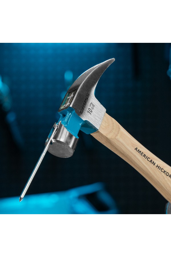 Молоток-гвоздодер, 280 г, угол 75, магнит, обрезиненная рукоятка American hickory GROSS