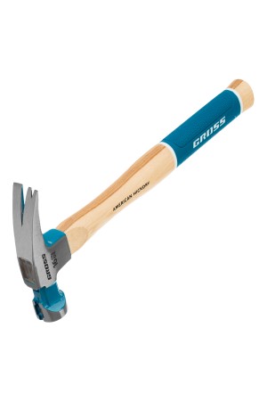 Молоток-гвоздодер, 450 г, угол 75, магнит, обрезиненная рукоятка American hickory GROSS