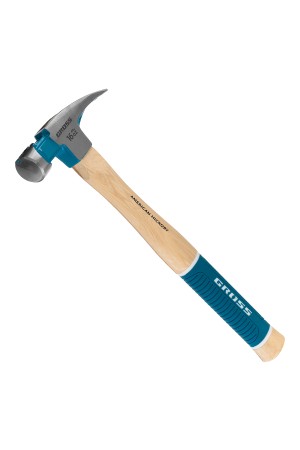 Молоток-гвоздодер, 450 г, угол 75, магнит, обрезиненная рукоятка American hickory GROSS