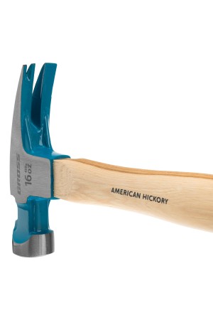 Молоток-гвоздодер, 450 г, угол 75, магнит, обрезиненная рукоятка American hickory GROSS