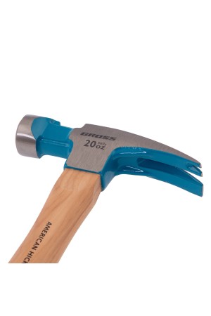 Молоток-гвоздодер,560 г, угол 75, магнит, обрезиненная рукоятка AMERICAN HICKORY // GROSS