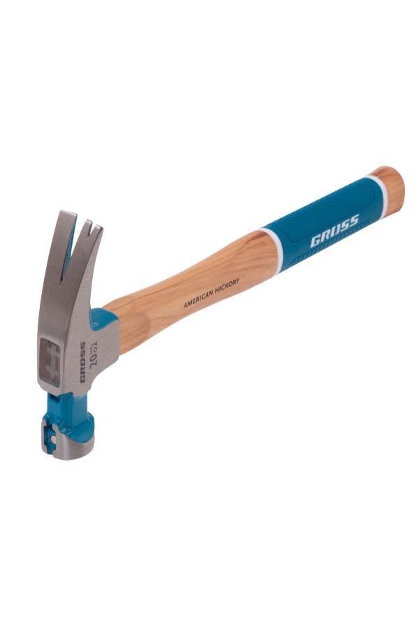 Молоток-гвоздодер,560 г, угол 75, магнит, обрезиненная рукоятка AMERICAN HICKORY GROSS