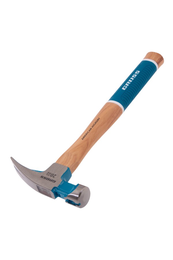 Молоток-гвоздодер,560 г, угол 75, магнит, обрезиненная рукоятка AMERICAN HICKORY GROSS