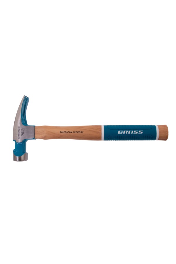 Молоток-гвоздодер,560 г, угол 75, магнит, обрезиненная рукоятка AMERICAN HICKORY GROSS