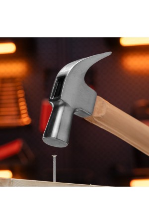 Молоток-гвоздодер, 450 г, боек 27 мм, деревянная рукоятка Sparta