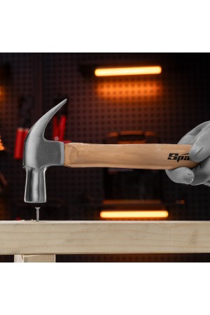 Молоток-гвоздодер, 450 г, боек 27 мм, деревянная рукоятка Sparta