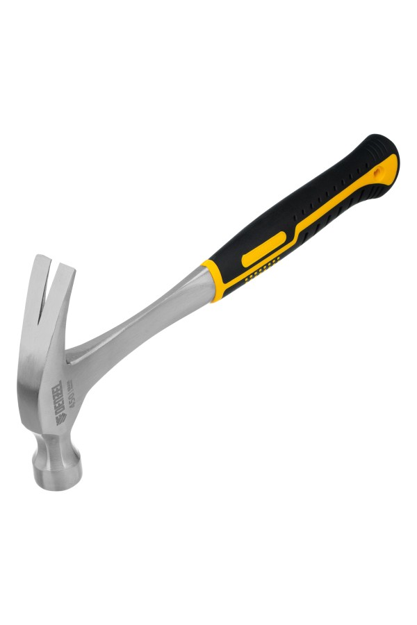 Молоток-гвоздодер 450 г, цельнометаллический, двухкомпонентная рукоятка Denzel