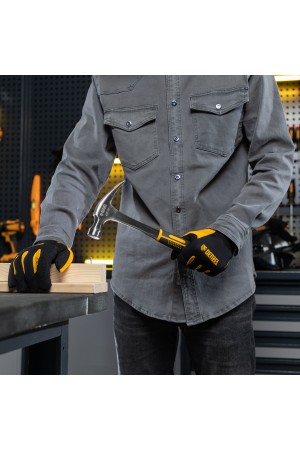 Молоток-гвоздодер 450 г, цельнометаллический, двухкомпонентная рукоятка Denzel