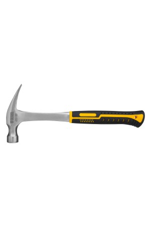 Молоток-гвоздодер 450 г, цельнометаллический, двухкомпонентная рукоятка Denzel