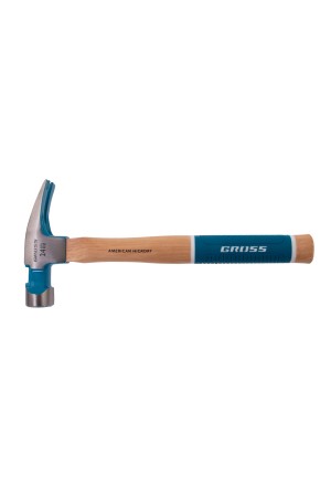 Молоток-гвоздодер, 680 г, угол 75, магнит, обрезиненная рукоятка AMERICAN HICKORY // GROSS