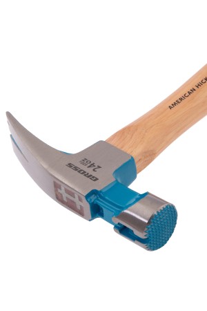 Молоток-гвоздодер, 680 г, угол 75, магнит, обрезиненная рукоятка AMERICAN HICKORY // GROSS