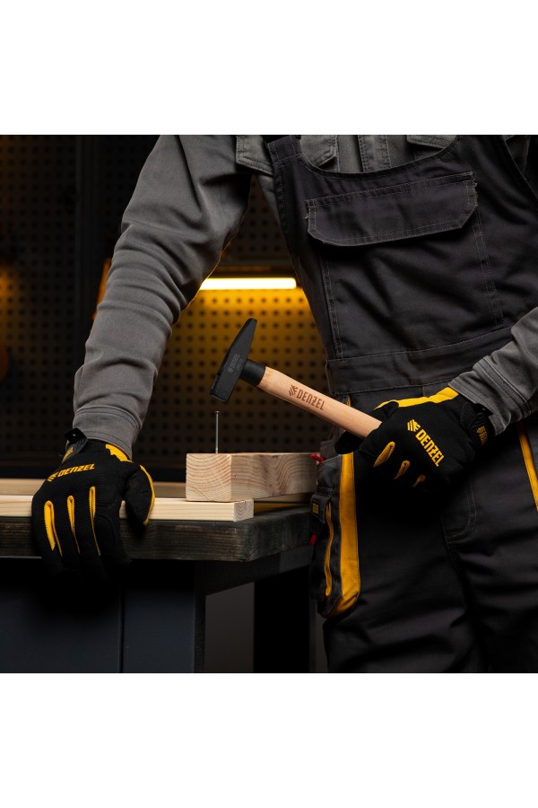 Молоток слесарный, 200 г, кованый квадратный боек, буковая рукоятка Denzel