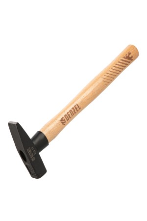 Молоток слесарный, 200 г, кованый квадратный боек, буковая рукоятка Denzel