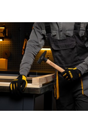 Молоток слесарный, 400 г, кованый квадратный боек, буковая рукоятка Denzel